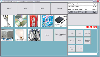 Cash Register software (POS) for touch screen